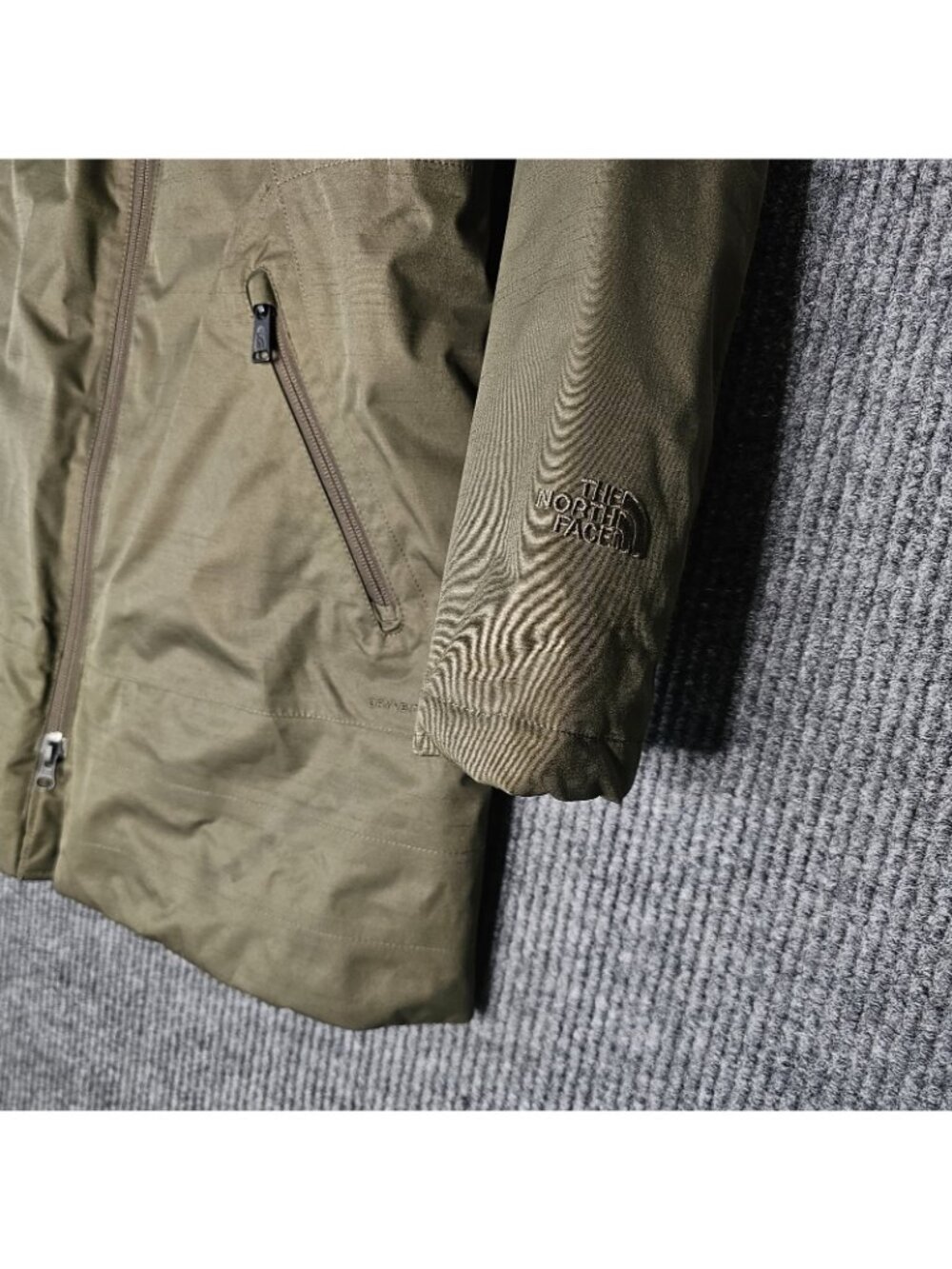 The North Face Ancha Parka Jacket TNF removeable hood Green Sz M - Picture 3 of 9